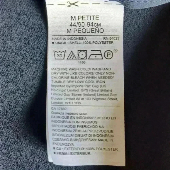 Banana Republic Navy Blue Long Sleeve Crewneck Pullover Blouse Medium Petite - Picture 12 of 12